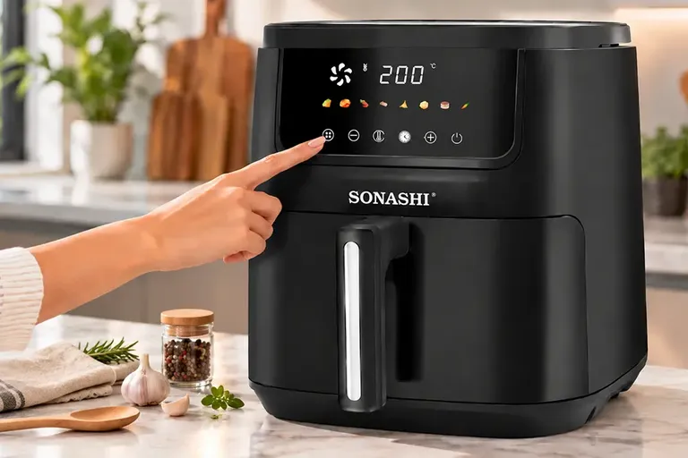 Air fryer cooking times chart with fries, chicken, fish and vegetables for UAE home cooks