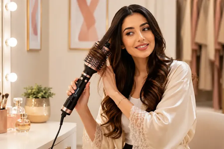 How to use a hot air brush for easy hair styling in the UAE