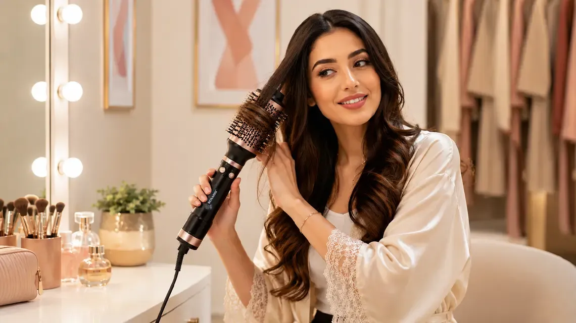 How to use a hot air brush for easy hair styling in the UAE