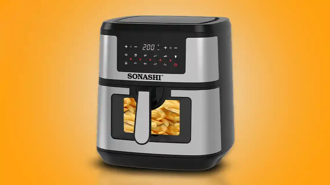 Sonashi air fryer cooking French fries – UAE kitchen appliance
