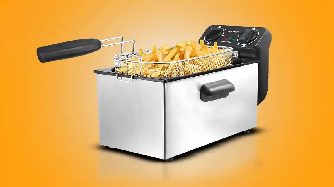 Sonashi deep fryer with French fries – traditional UAE cooking appliance