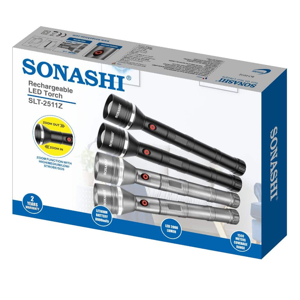 shasha！ Sonashi Rechargeable LED Torch SLT-2511Z | Buy Online UAE | SONASHI